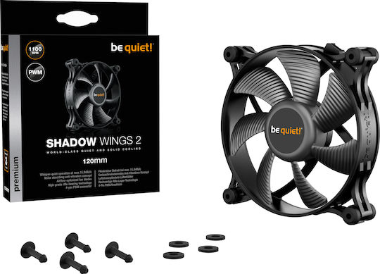 Be Quiet Shadow Wings 2 Case Fan 120mm (1100rpm / 38.5cfm) Χωρίς Led Φωτισμό και Σύνδεση 4-Pin PWM