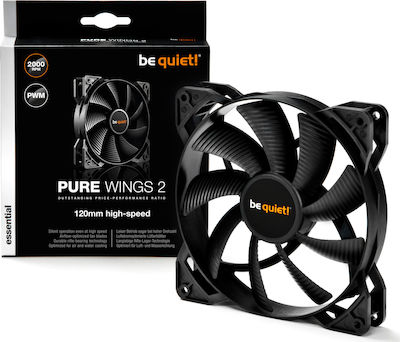 Be Quiet Pure Wings 2 High-Speed Case Fan 120mm (2000rpm / 65.51cfm) Χωρίς Led Φωτισμό και Σύνδεση 4-Pin PWM