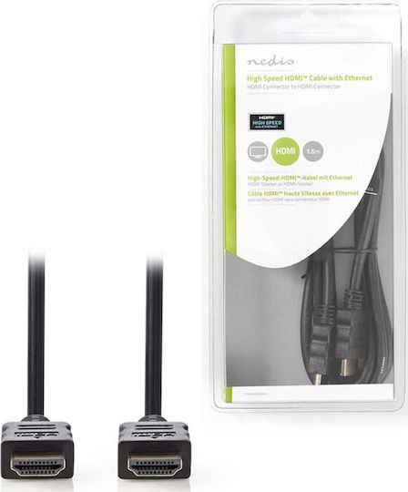 Nedis HDMI 1.4 Високоскоростен 1080p 120Hz Кабел HDMI Мъжки - HDMI Мъжки 1.5м Черен