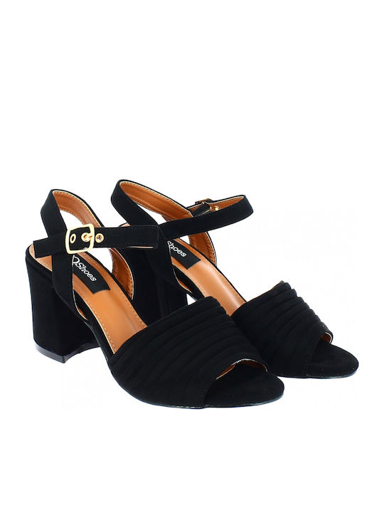 1L19267 Suede Πέδιλα Μαύρα