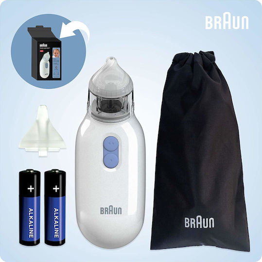 Braun Nasal Aspirator BNA 100 Ηλεκτρικός Ρινικός Αποφρακτήρας για Βρέφη