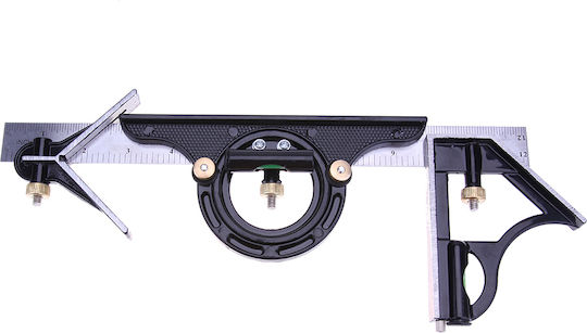 Factory Factory Winkelmesser Zimmerleute Stahl Länge 30cm mit Winkelmesser und Wasserwaage