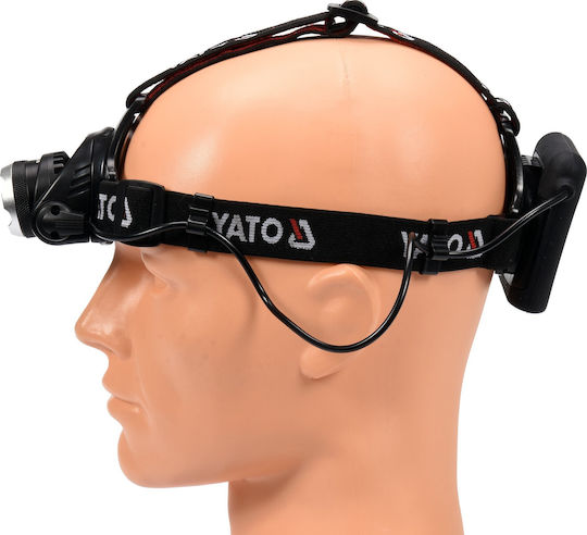 Yato Rechargeable Headlamp LED with Maximum Brightness 450lm Black
