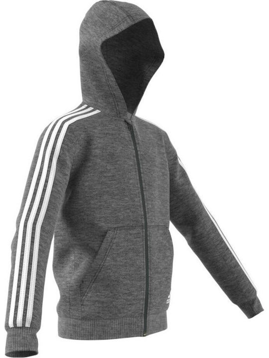 adidas Παιδική Ζακέτα Φούτερ Essentials 3-Stripes Hoodie Γκρι