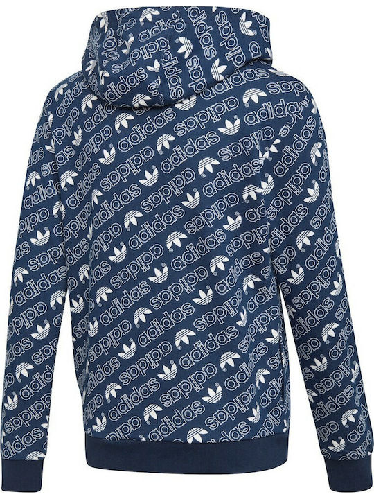 adidas Παιδική Ζακέτα Φούτερ Trefoil Monogram Navy Μπλε