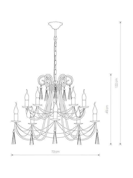 Nowodvorski Twist Πολυέλαιος 10xE14 Ø72cm Καφέ 2767