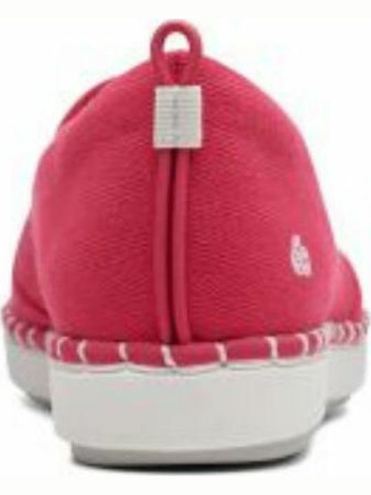 Step Glow Leder Anatomisch Damen Slip-Ons Fuchsie