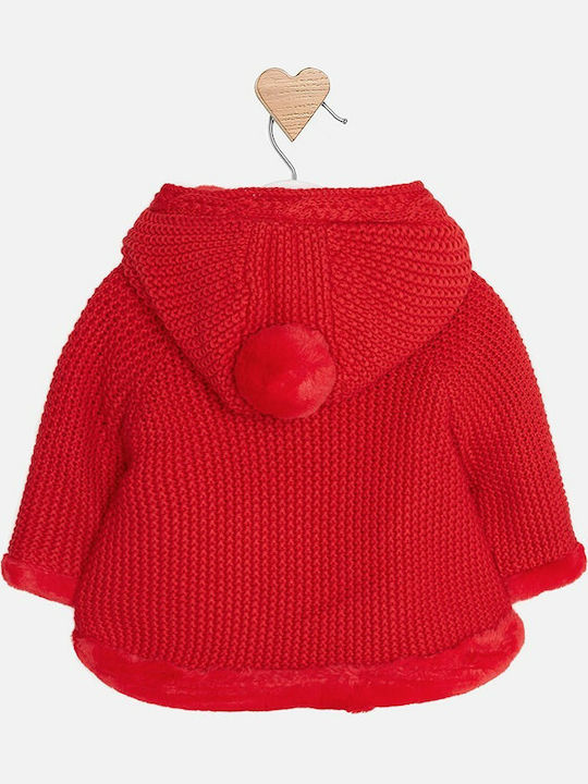 Mayoral Kids Cardigan Hooded Red