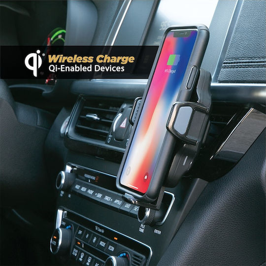 Scosche StuckUp Qi Wireless Charging Car Mobile Mount with Adjustable Hooks Black