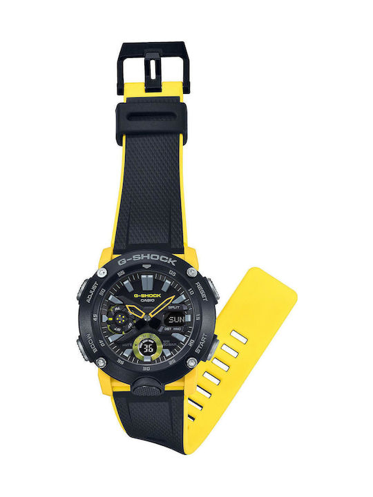 Casio G-Sport Men's Watch 48.7mm Chronograph Battery with Yellow Rubber Strap