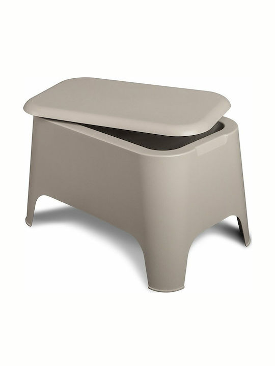 Petra Sitting Room Outdoor Free Standing Plastic Table Matte Taupe Grey 59x39x36cm