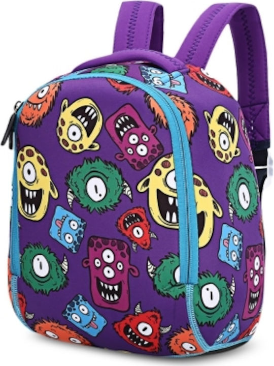 Monsters School Bag Backpack Kindergarten in Purple color