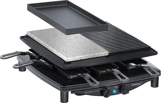 Steba RC 4 Plus Deluxe Επιτραπέζια Ηλεκτρική Ψησταριά Raclette Αυλακωτής Πλάκας 1450W με Ρυθμιζόμενο Θερμοστάτη 39x37εκ.