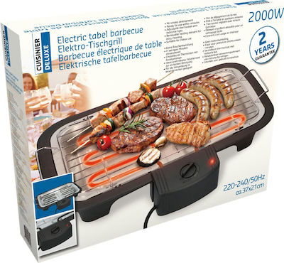 Cuisinier Tabletop 2000W Electric Grill with Adjustable Thermostat