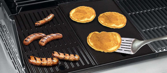 Char-Broil 4 Burner Baking Plate Double Sided with Cast Iron Flat & Grill Surface 43.5x26x1cm