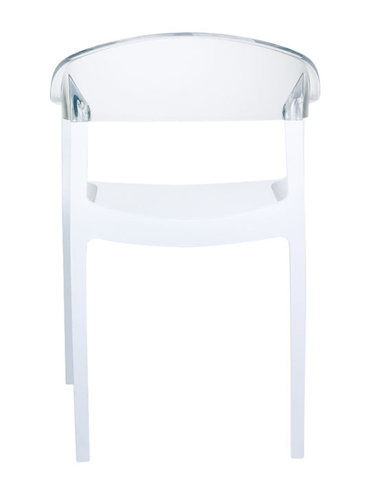 Carmen Kitchen Polypropylene Armchair White / Clear 49x53x79cm