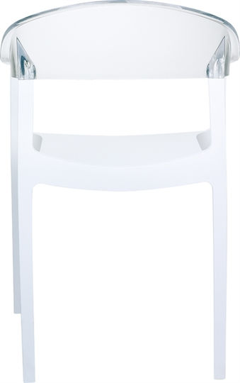 Carmen Πολυθρόνα Κουζίνας από Πολυπροπυλένιο White / Clear 49x53x79εκ.