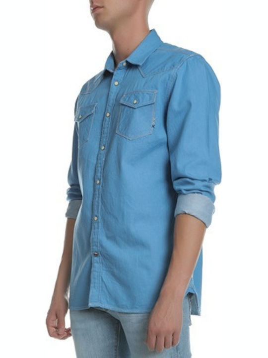 Scotch & Soda Men's Shirt Long Sleeve Denim Blue 141264-0051