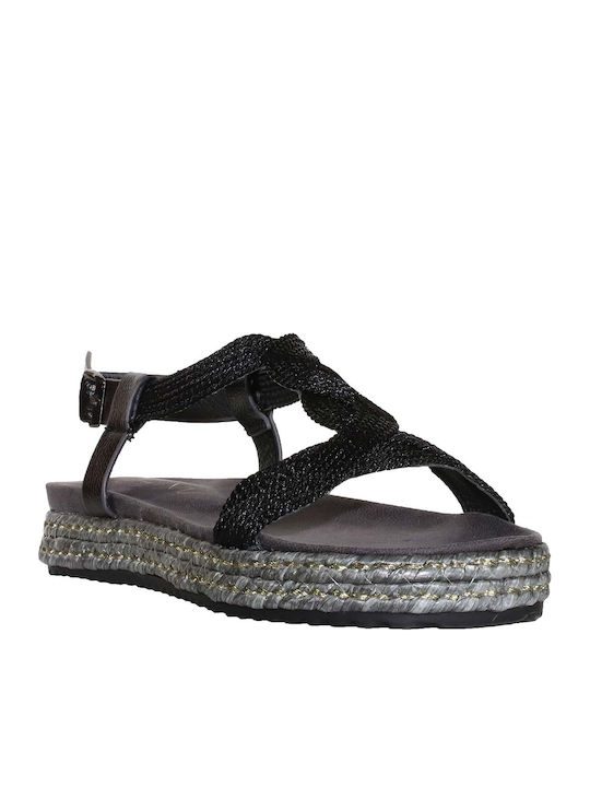 Envie Shoes Women's Flat Sandals in Black Color