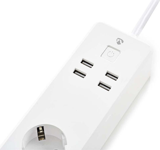 Nedis Smart Power Strip 3 Positions with 4 USB-A and Switch
