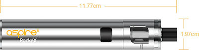 Aspire Pockex Pocket AIO Stainless Steel Pen Kit 2ml με Ενσωματωμένη Μπαταρία