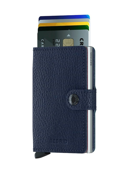 Secrid Miniwallet Veg Δερμάτινο Ανδρικό Πορτοφόλι Καρτών με RFID και Μηχανισμό Slide Μπλε