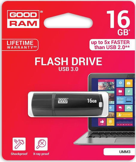 GoodRAM UMM3 16GB USB 3.0 Stick Μαύρο