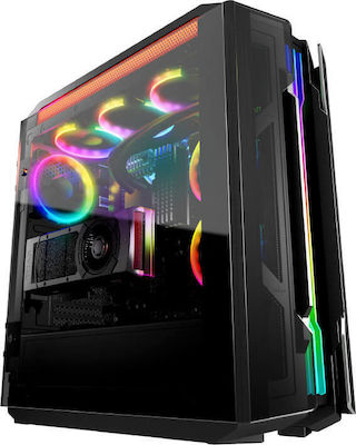 Cougar Gemini T Gaming Midi Tower Κουτί Υπολογιστή με Πλαϊνό Παράθυρο και RGB Φωτισμό Μαύρο