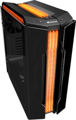 Cougar Gemini T Gaming Midi Tower Κουτί Υπολογιστή με Πλαϊνό Παράθυρο και RGB Φωτισμό Μαύρο