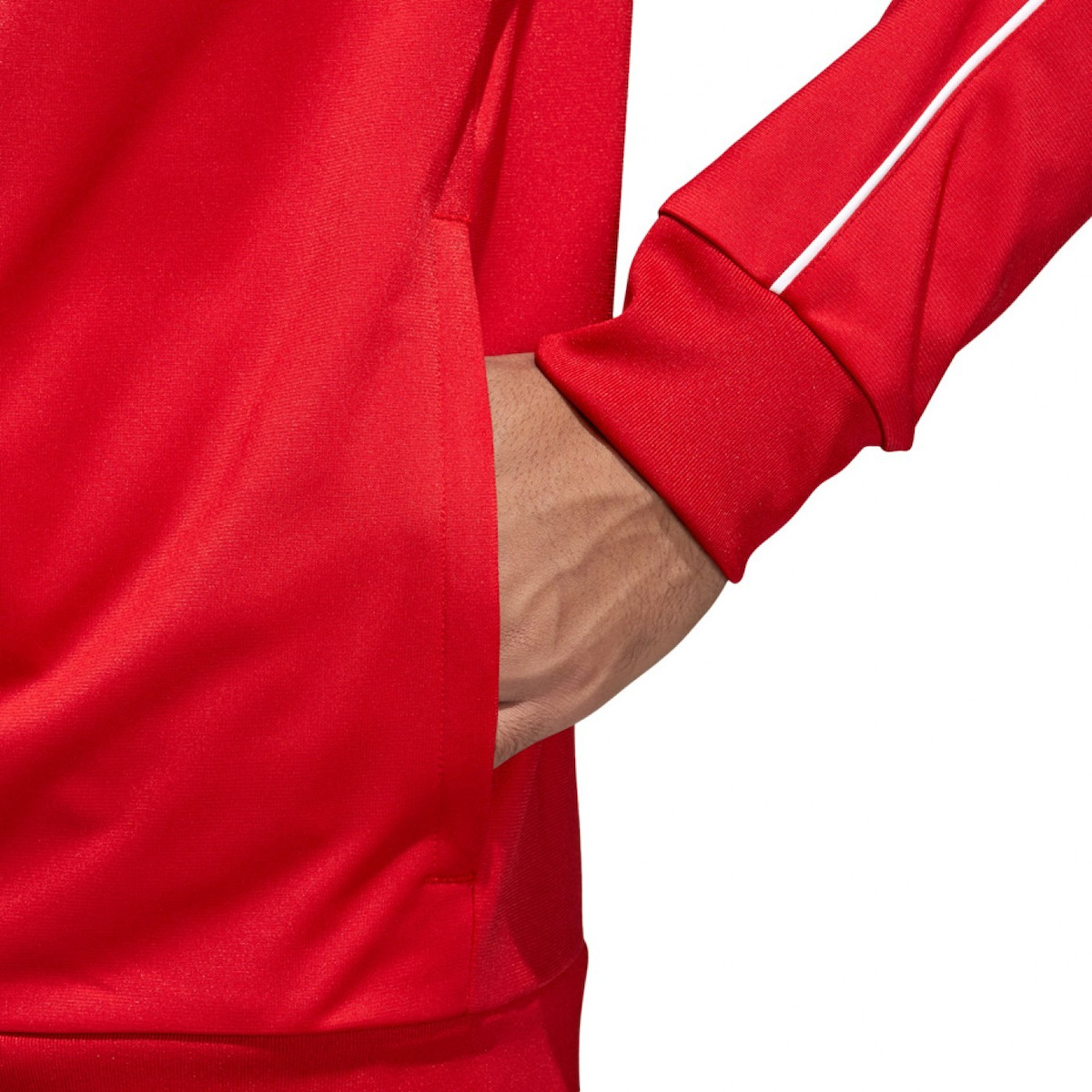 Adidas Core 18 Ανδρική Φούτερ Ζακέτα με Τσέπες Κόκκινη CV3565 | Skroutz.gr