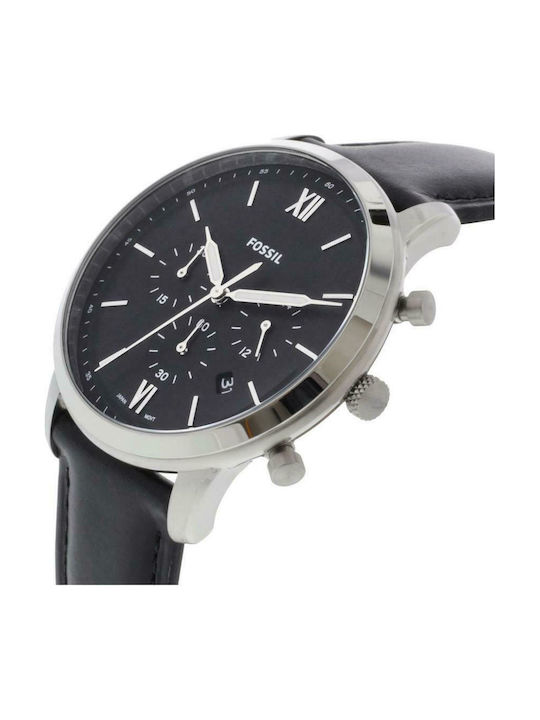 Fossil Neutra Watch Chronograph Battery with Black Leather Strap