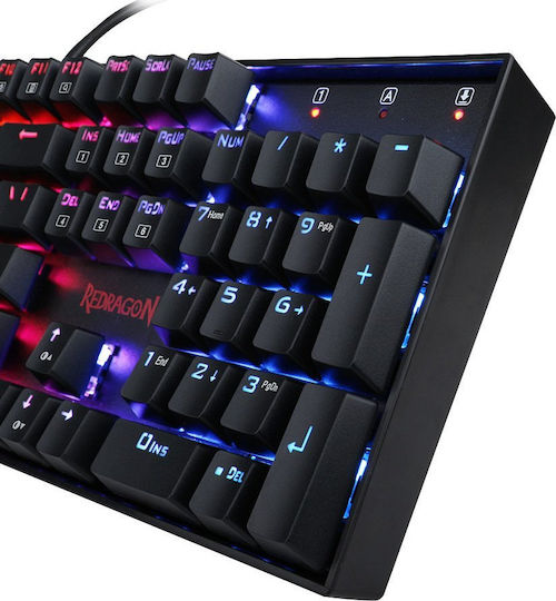 Redragon K551 RGB Mitra Гейминг Механична Клавиатура с Синьо по поръчка суичове и RGB подсветка (Английски US) Черен