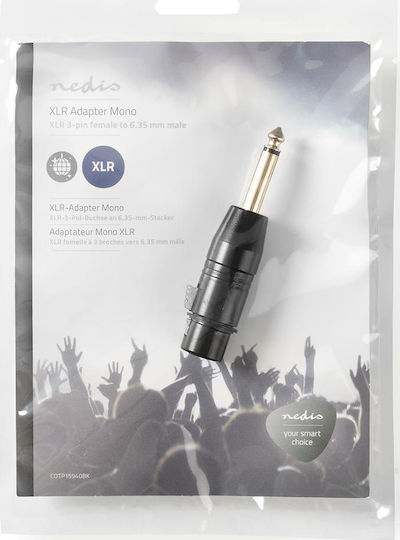 Nedis Convertor XLR feminin în 6.3mm masculin 1buc COTP15940BK