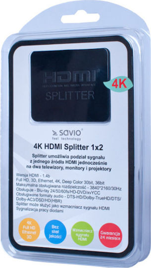 Savio Μετατροπέας HDMI female σε HDMI female Μπλε 1τμχ CL-93