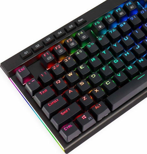 Redragon Vata K580 Gaming Πληκτρολόγιο με Outemu Blue διακόπτες και Φωτιζόμενα πλήκτρα (Αγγλικό US)