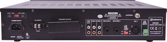 Adastra RM360S Integrated Commercial Amplifier 5 Channels 4 Zone 360W/100V Equipped with USB/FM/Bluetooth Black