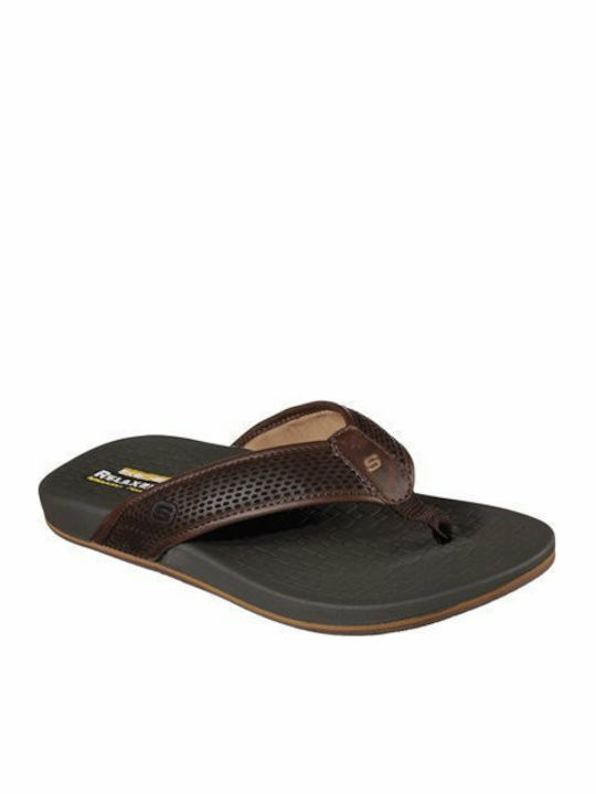 Skechers Relaxed Fit Pelem-Emiro Men's Flip Flops Brown