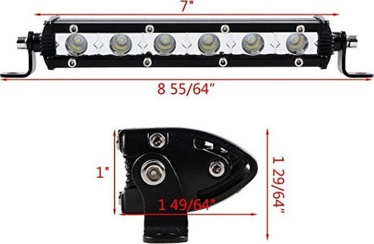 Waterproof Headlights Car in Bar Shape LED Universal 12 / 24V 18W 17.5cm 1pcs