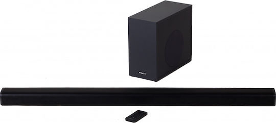 Hitachi HSB280BT Soundbar 2.1 Bluetooth și HDMI 30W cu Telecomanda Negru