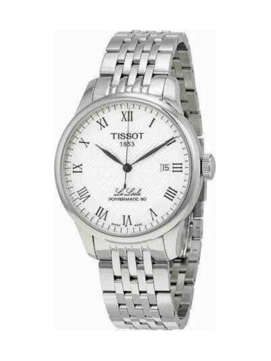 Tissot Le Locle Powermatic 80 Ceas Automat cu Argintiu Brățară metalică