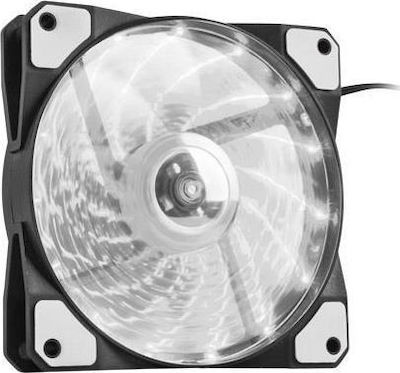 Natec Hydrion 120 Case Fan με Λευκό Φωτισμό και Σύνδεση 3-Pin / 4-Pin Molex