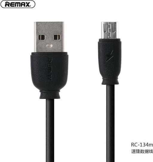 Remax Regular USB 2.0 to micro USB Cable Μαύρο 1m (Suji)