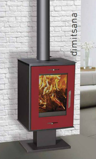 Syrios Dimitsana Stahl Holzofen 14kW Bordeaux