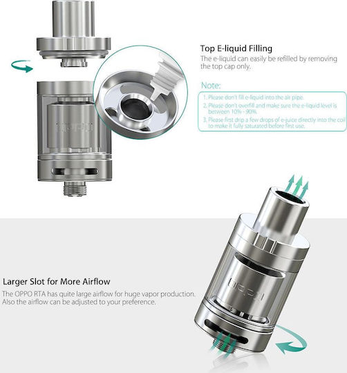 Eleaf Oppo Verdampfer für Elektronische Zigaretten RTA 2ml Silver