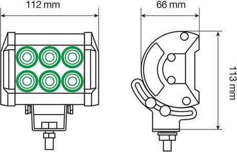 Lampa WL-7 Squareς Waterproof Headlights Car LED Universal 10 - 30V 18W 11.2cm with White Lighting 1pcs