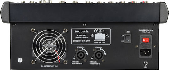 Citronic CSP-410 Αυτοενισχυόμενη Αναλογική Κονσόλα 6 Καναλιών με Phantom Power & 6 Εισόδους XLR 170.843UK