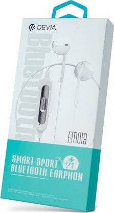 Devia EM019 Earbud Bluetooth Handsfree Ακουστικά με Αντοχή στον Ιδρώτα Μαύρα