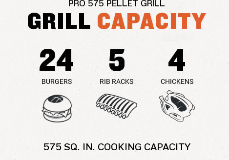 Traeger Pellet Grill Pro Series 575 Charcoal Grill with Lid and Smoker 104cmx69cm C