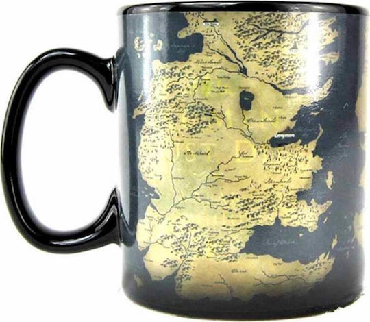 Half Moon Bay Game Thrones Westeros Map Промяна на топлината Чаша Керамично Черен 400мл MUGBGT05