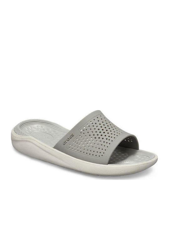 Crocs Literide Slides Smoke/Pearl White